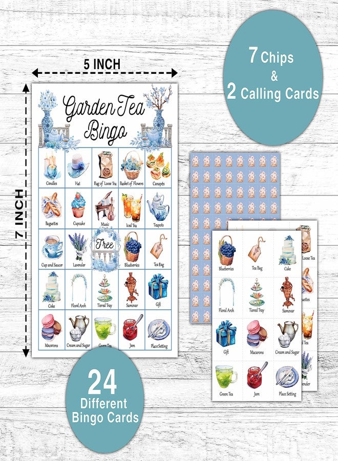 KFNER Garden Tea Bingo Game - Tea Party Bingo Card - 24 Players Bingo Game Set Indoor Outdoor Activities - Tea Party, Bridal Shower, Birthday Party Favors Supplies -A05 - Image 2